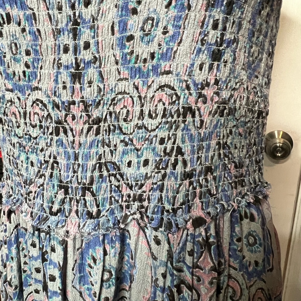 Free People  Blue and White Halter Midi Dress - Picture 4 of 4